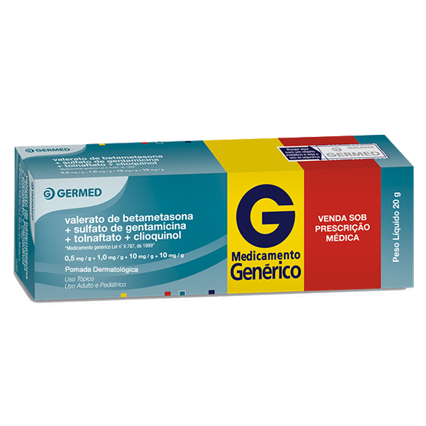VALERATO DE BETAMETASONA + SULFATO DE GENTAMICINA + CLIOQUINOL + TOLNAFTATO POMADA