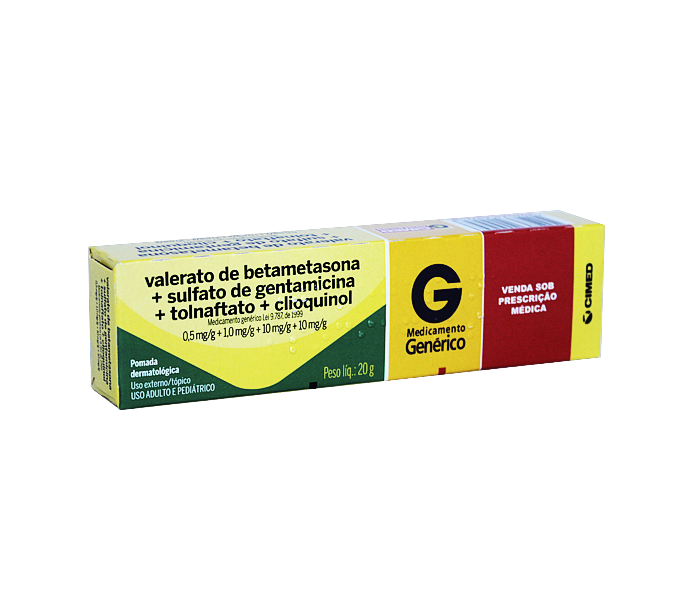 VALERATO DE BETAMETASONA+SULFATO DE GENTAMICINA+TOLNAFTATO+CLIOQUINOL